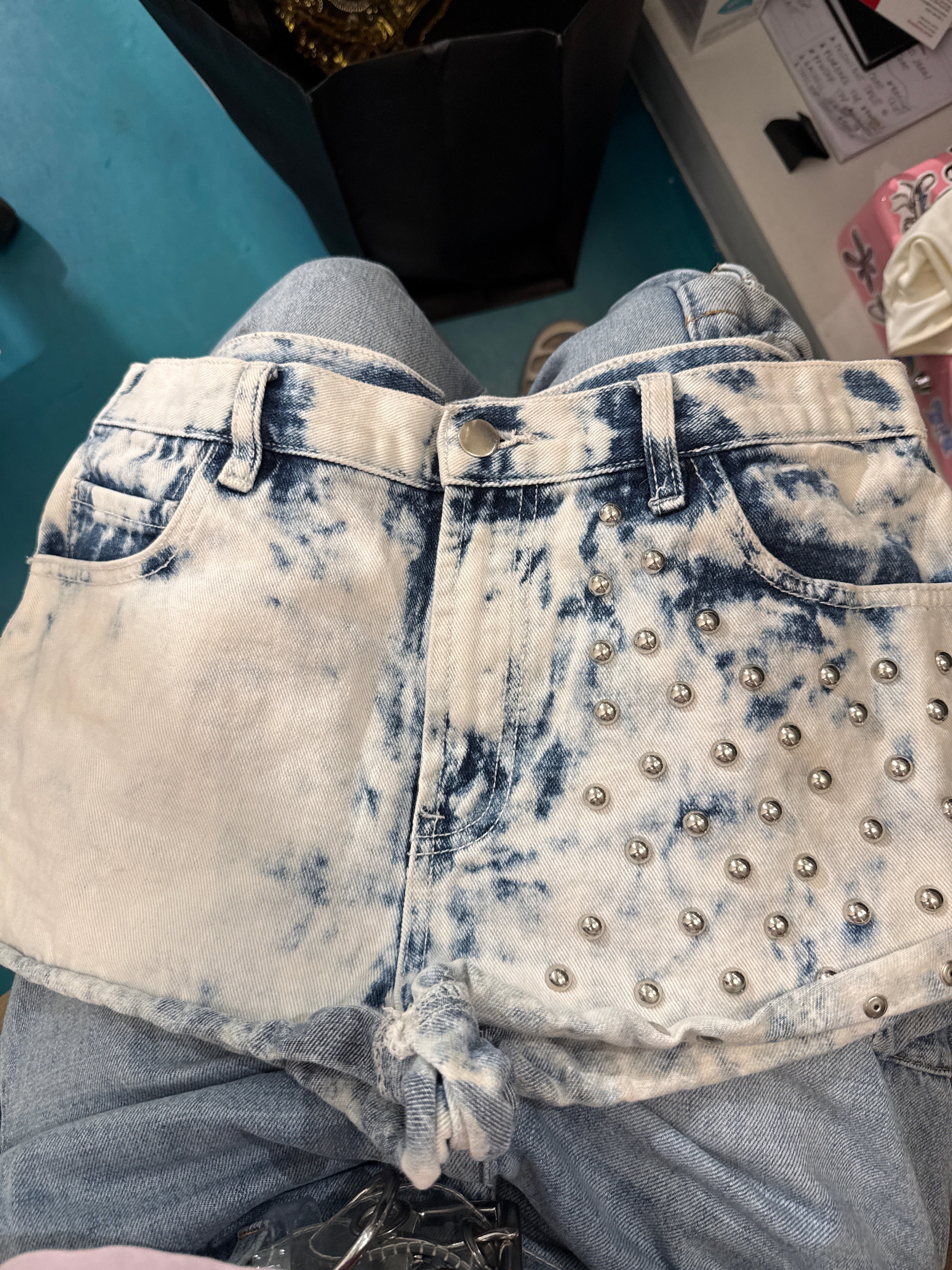 Studded Bleach Shorts (28)