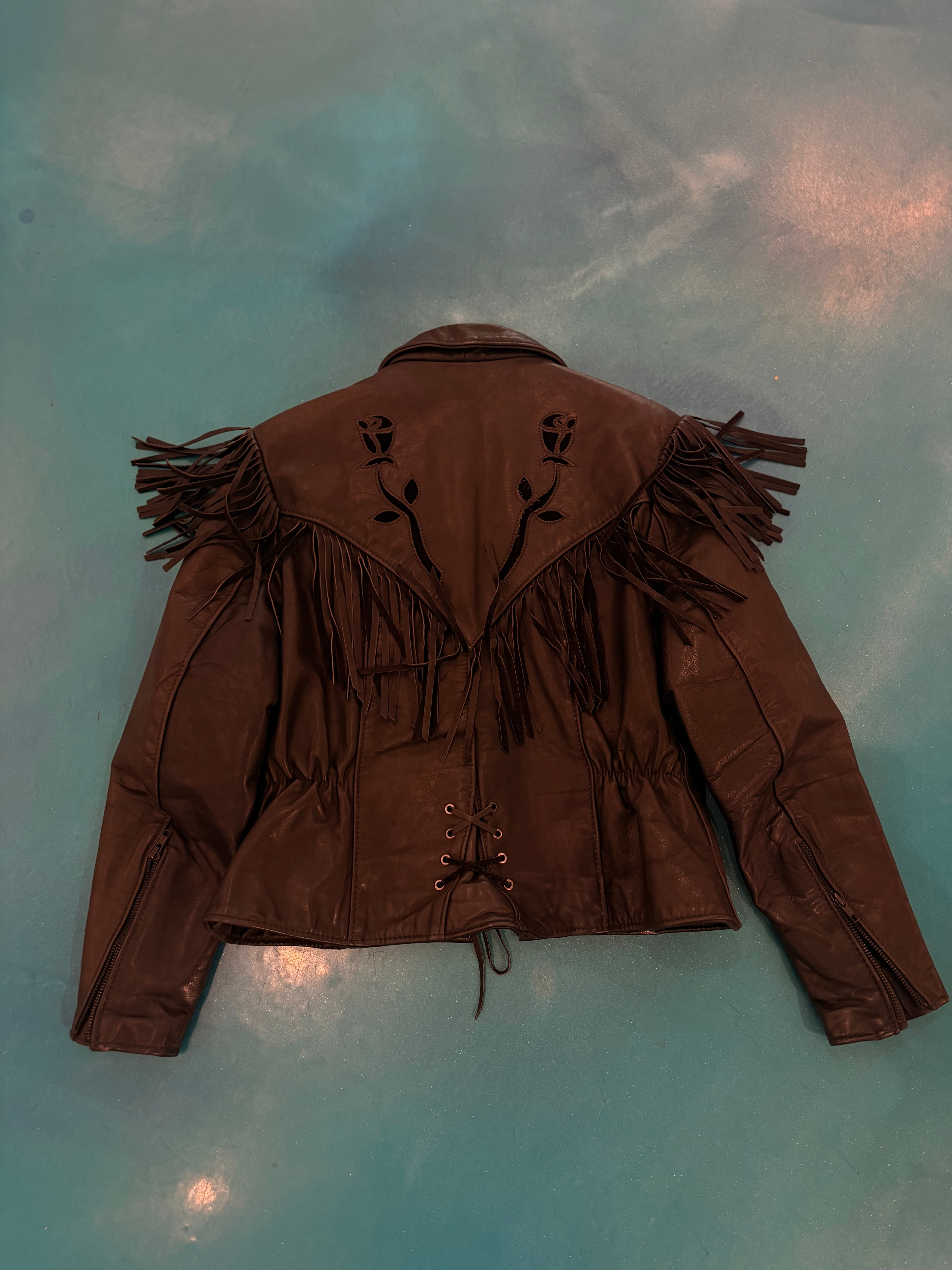 Vintage Protech Fringe Leather Jacket