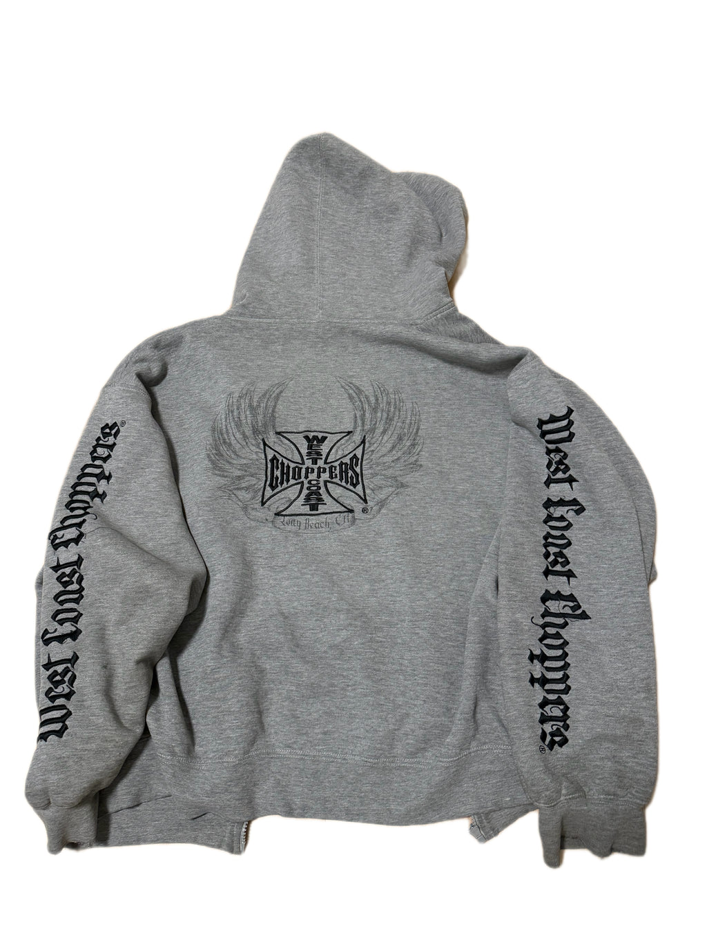 Vintage West Coast Choppers Thermal Lined Zip Up Hoodie (L)