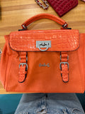 Vintage Carlo G Orange Croc Bag