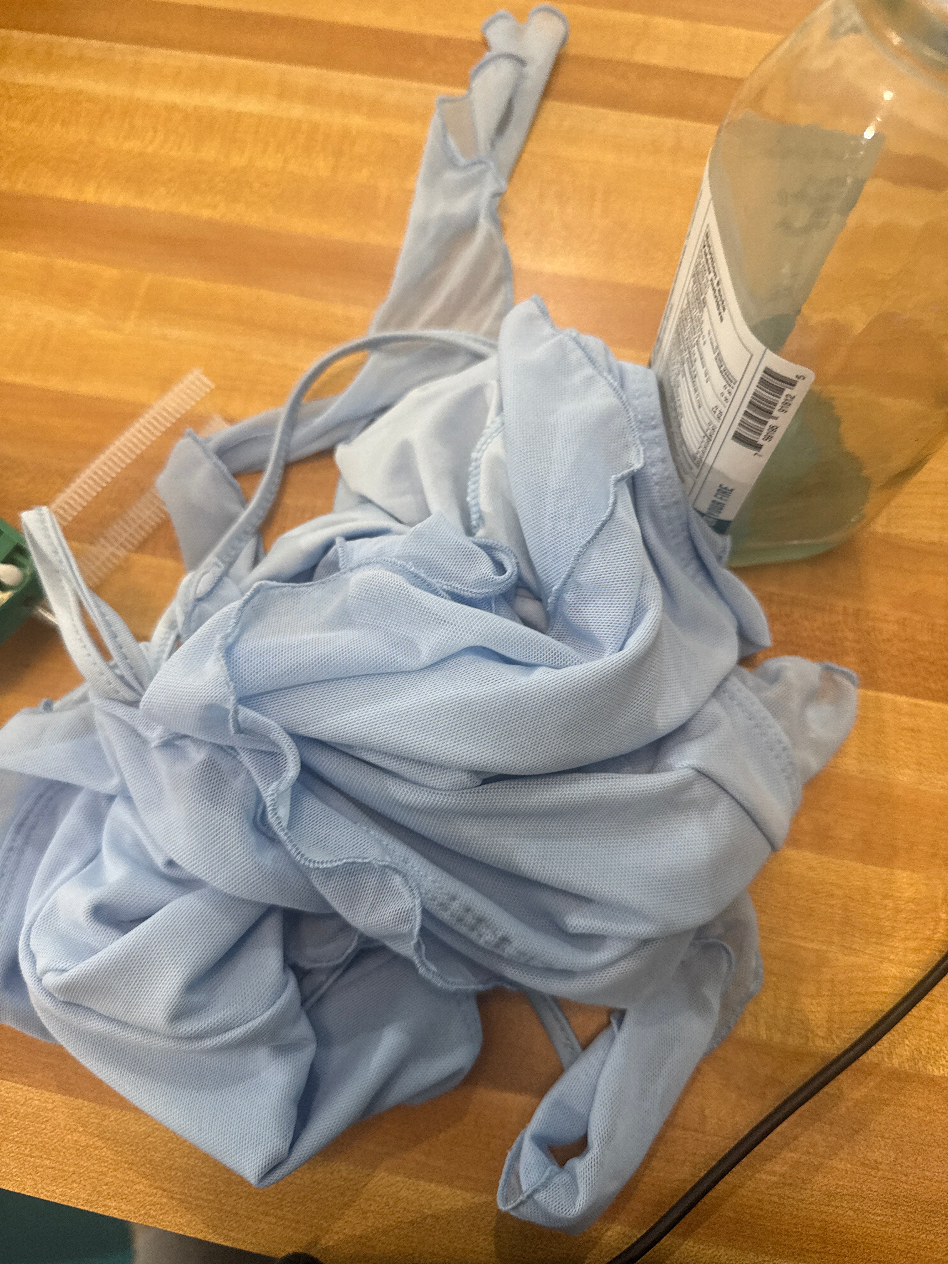 Blue Ruffle Flower Top