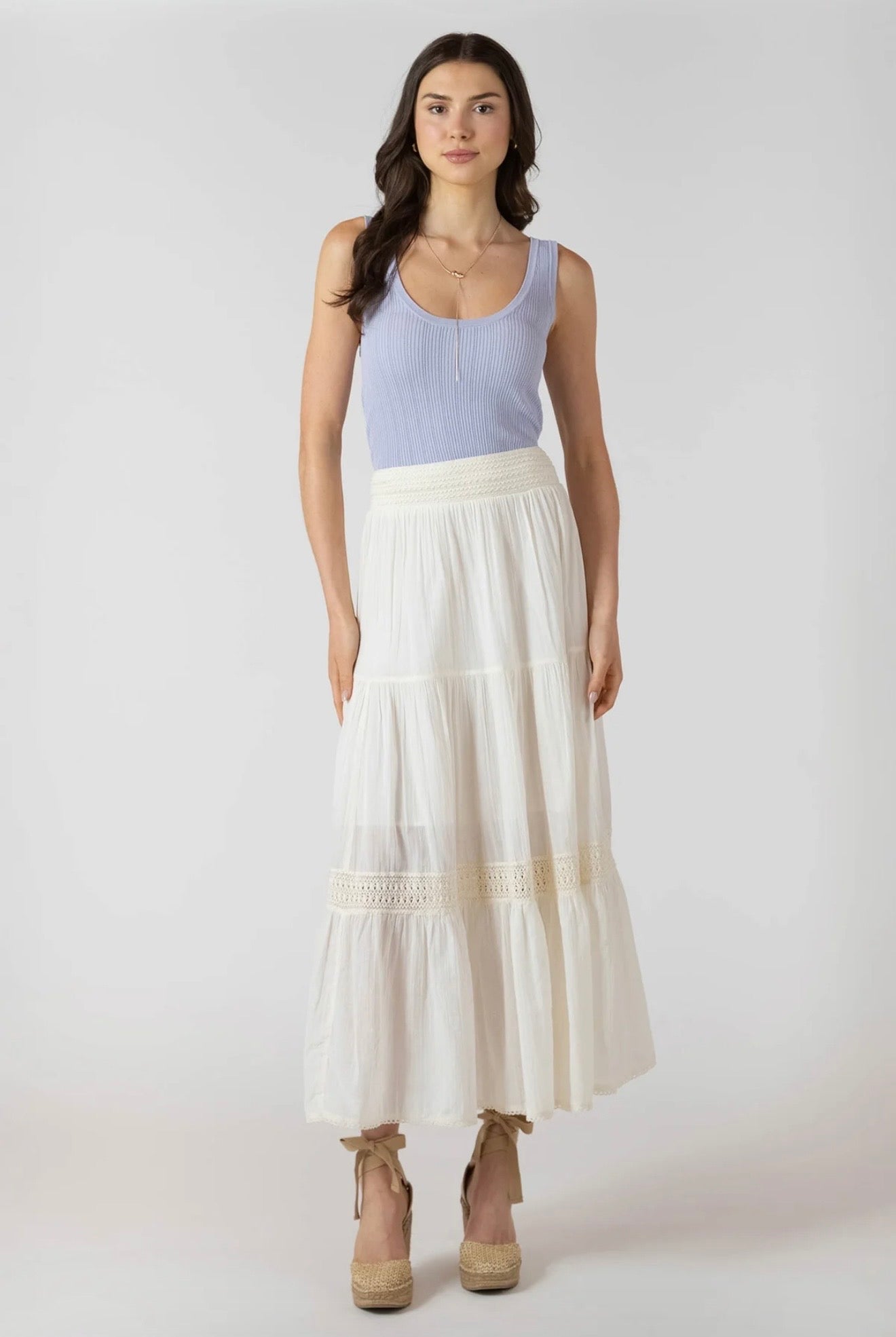 Dex Crochet Tiered Maxi Skirt (MWV)