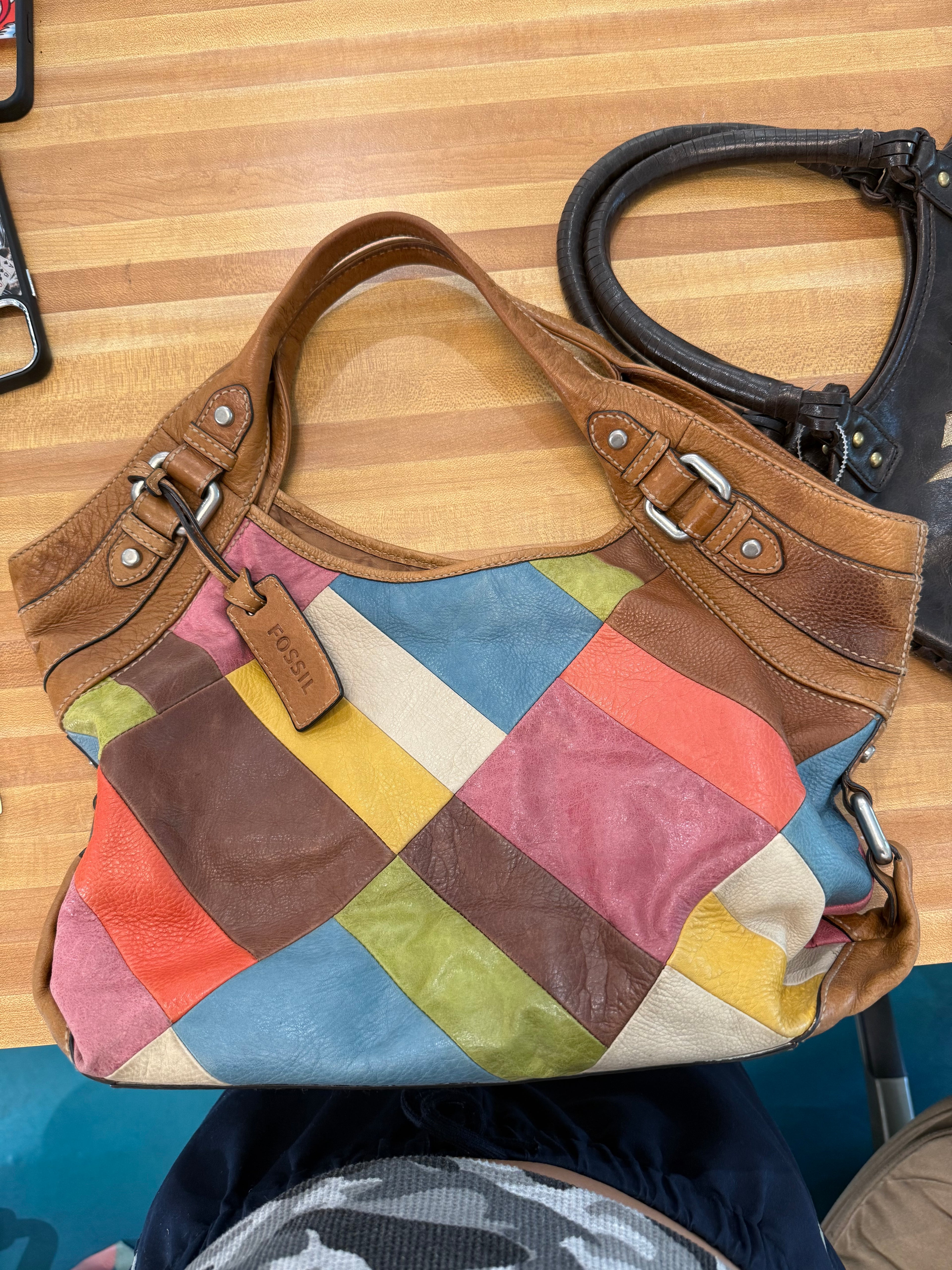 Vintage Fossil Hobo Patch Bag