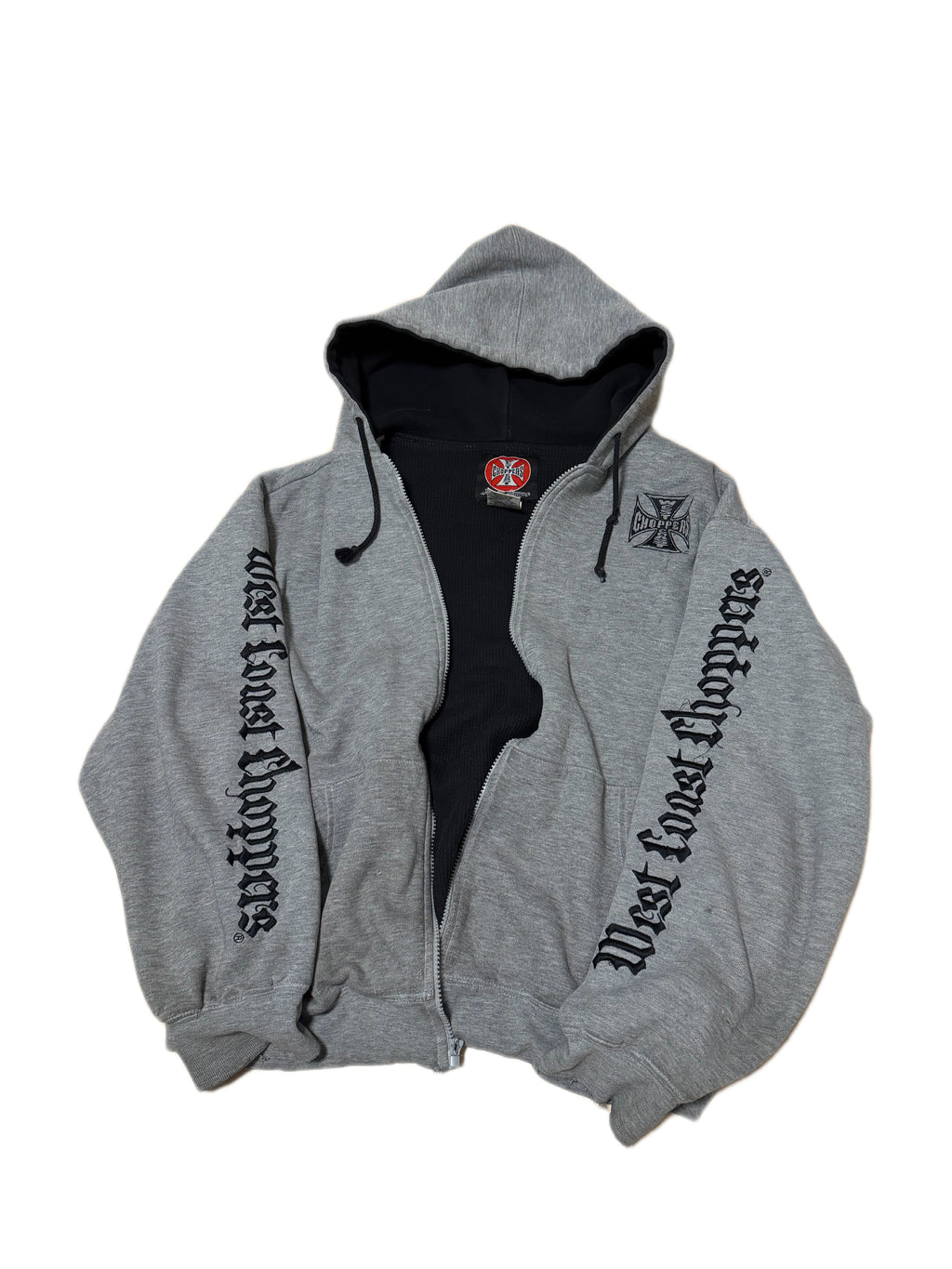 Vintage West Coast Choppers Thermal Lined Zip Up Hoodie (L)