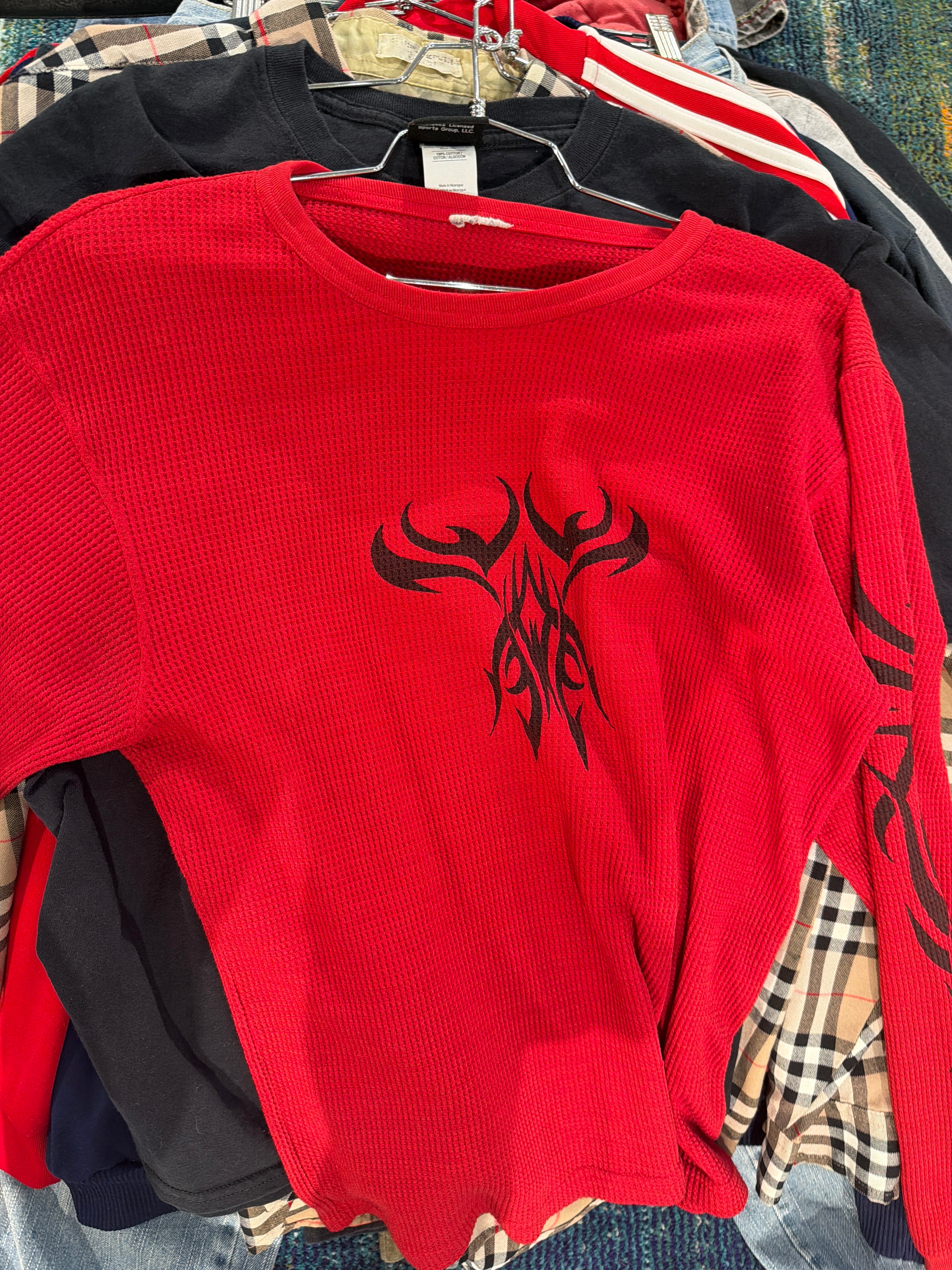 Vintage Red Waffle LS