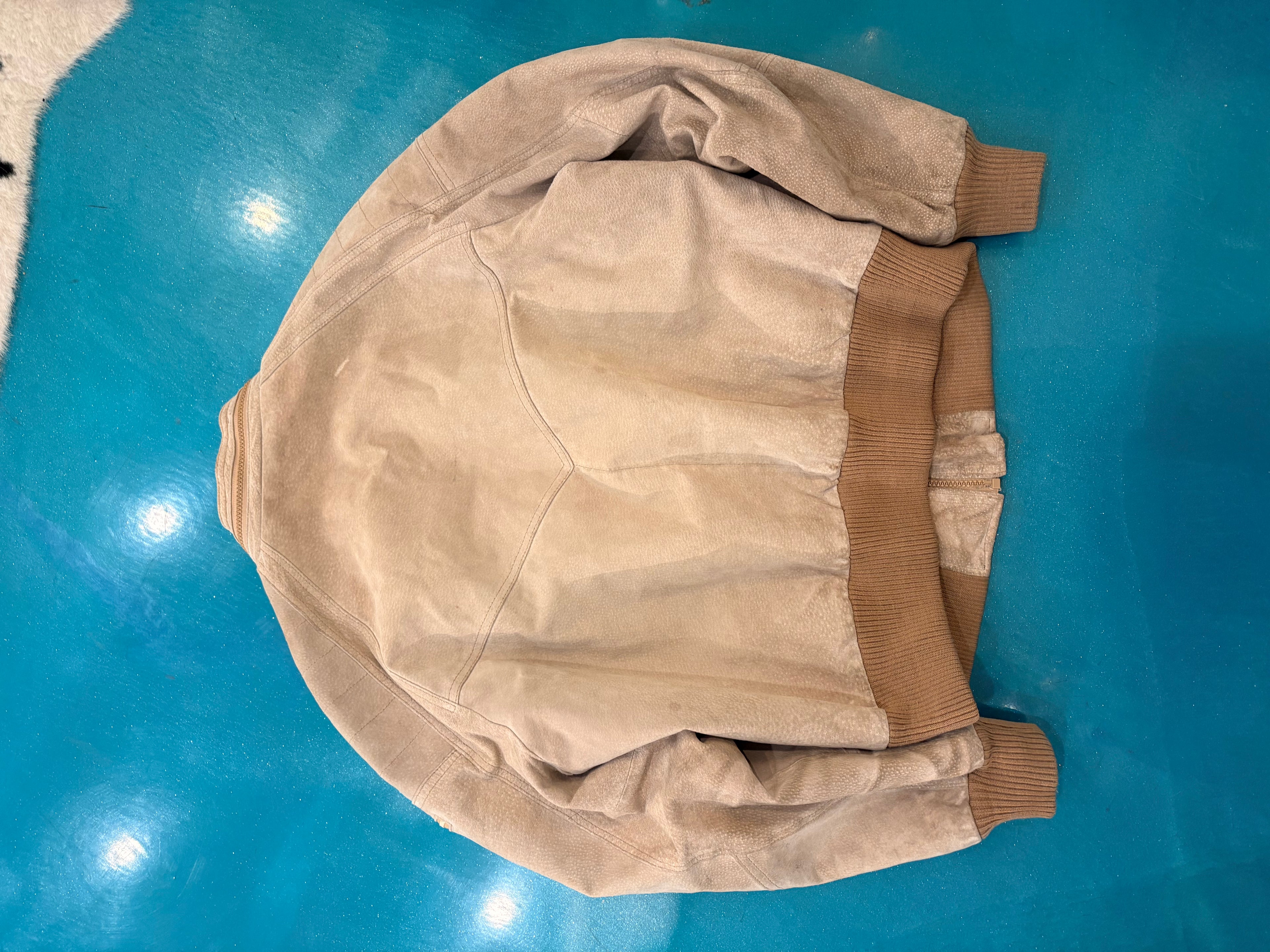 90’s tan leather jacket D