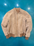 90’s tan leather jacket D