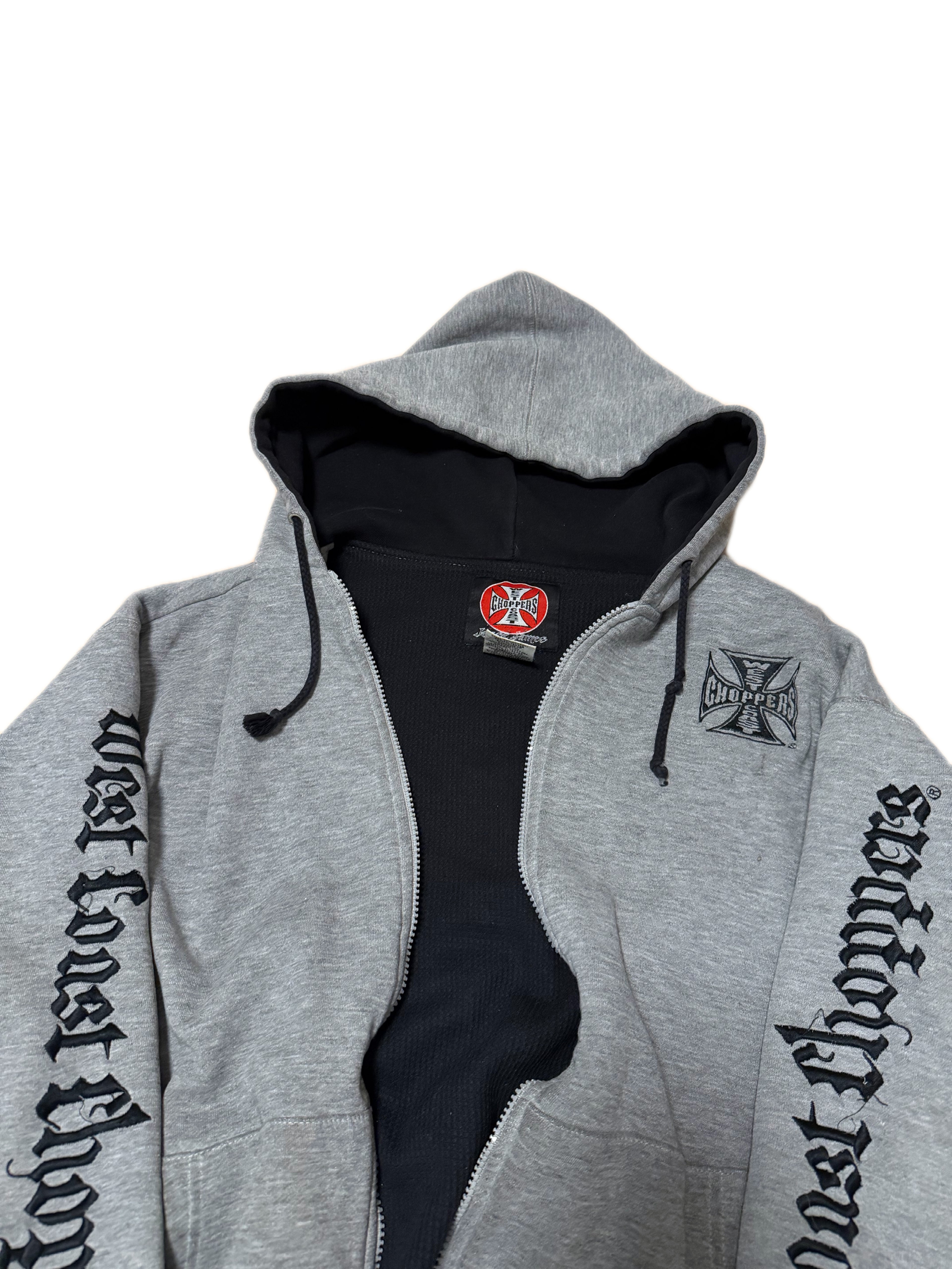 Vintage West Coast Choppers Thermal Lined Zip Up Hoodie (L)
