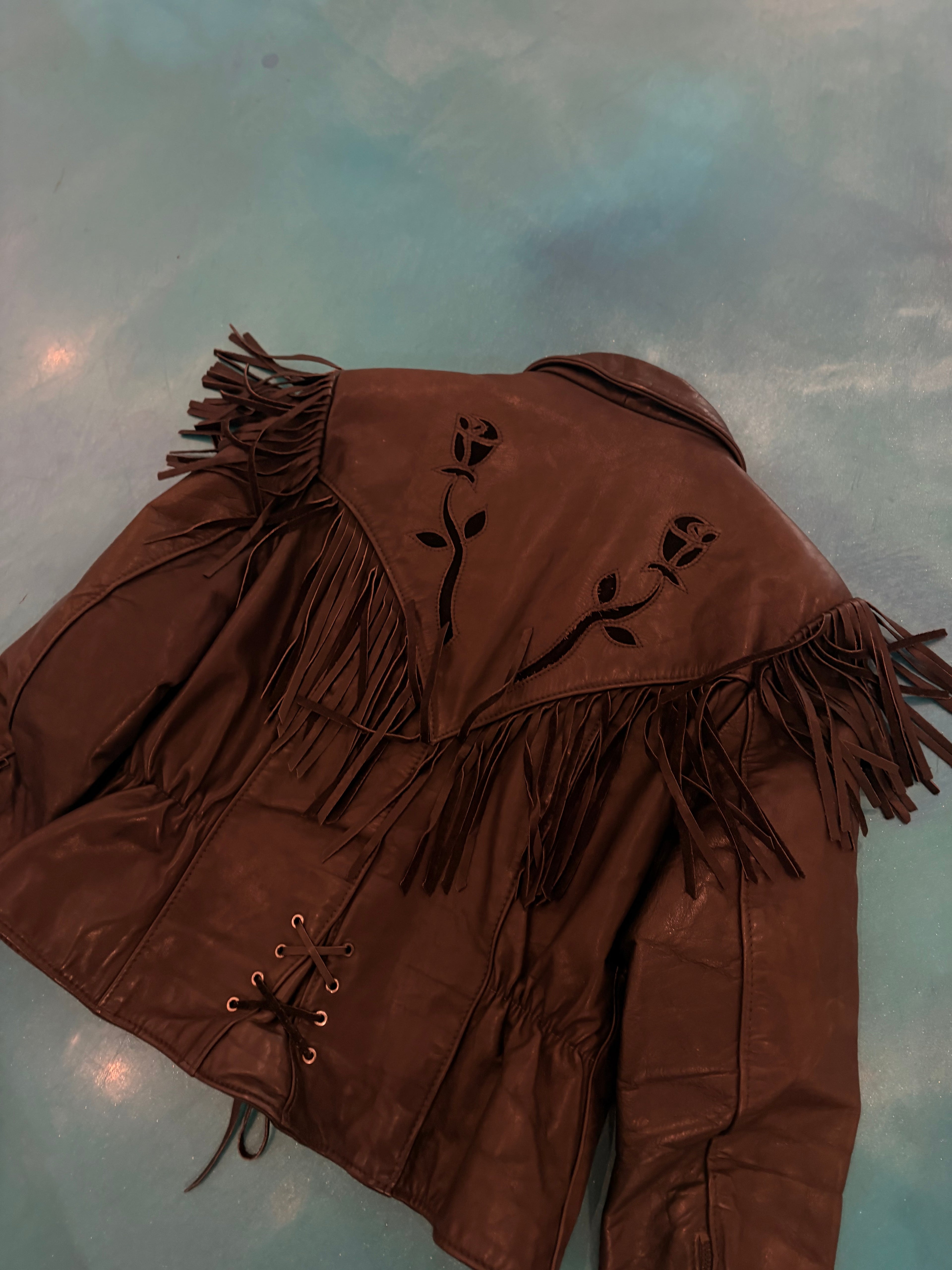 Vintage Protech Fringe Leather Jacket