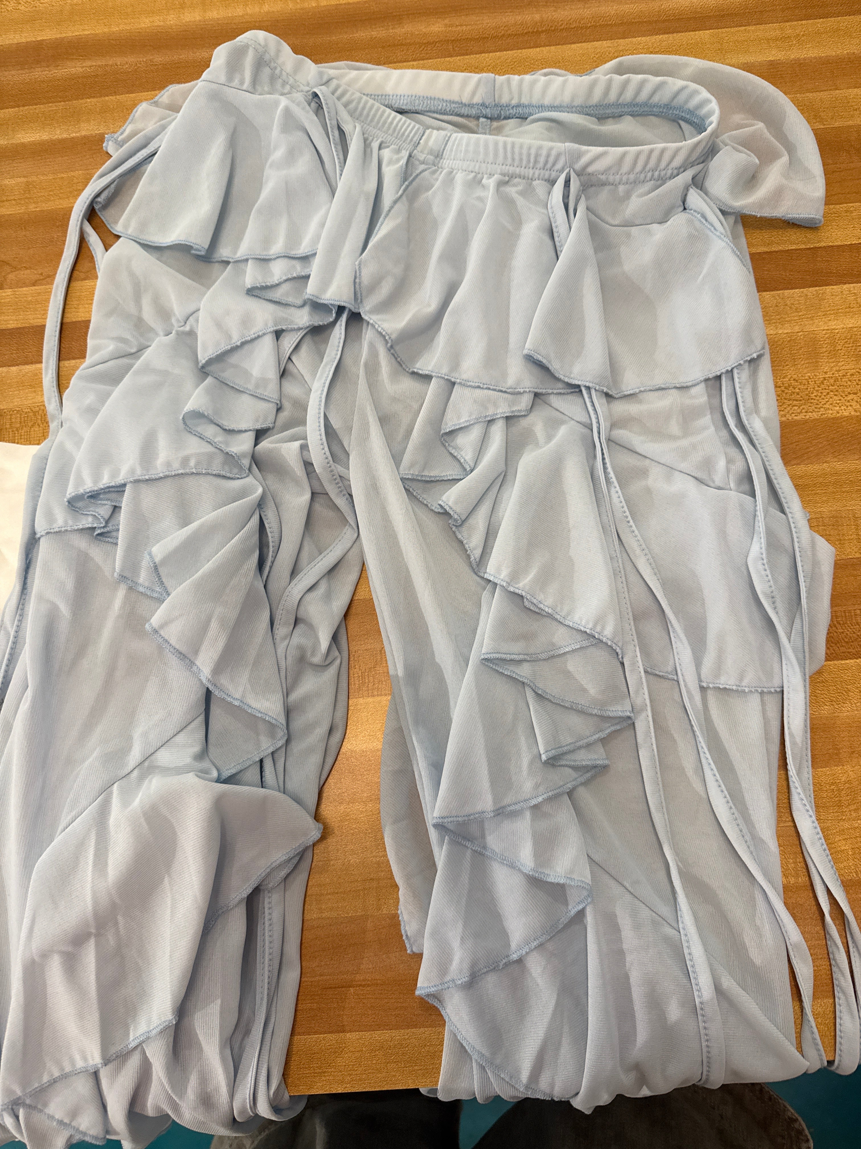 Blue Ruffle Pants (XS)