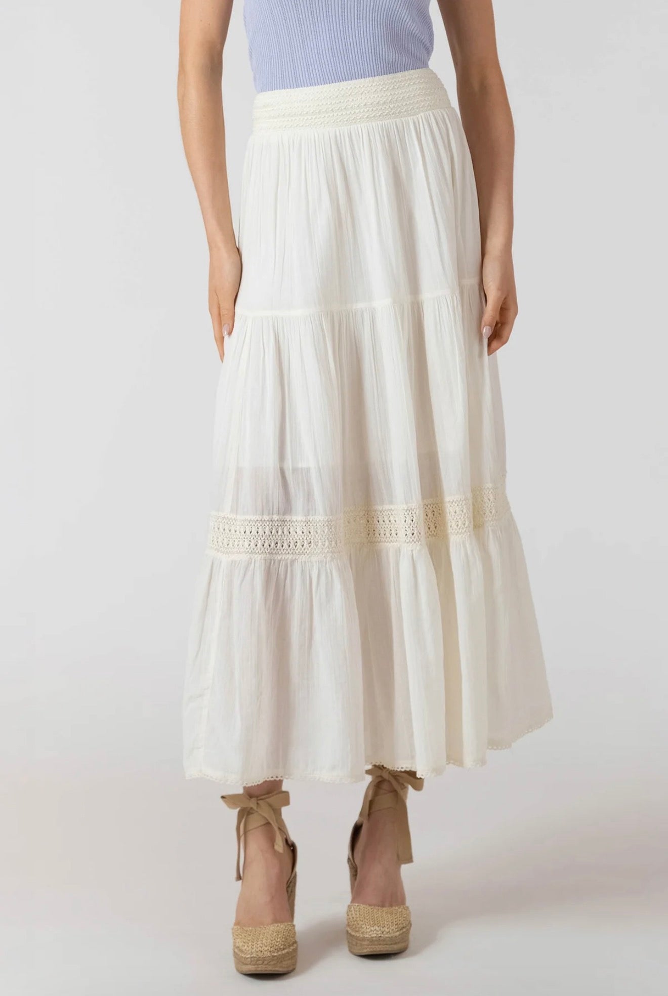 Dex Crochet Tiered Maxi Skirt (MWV)