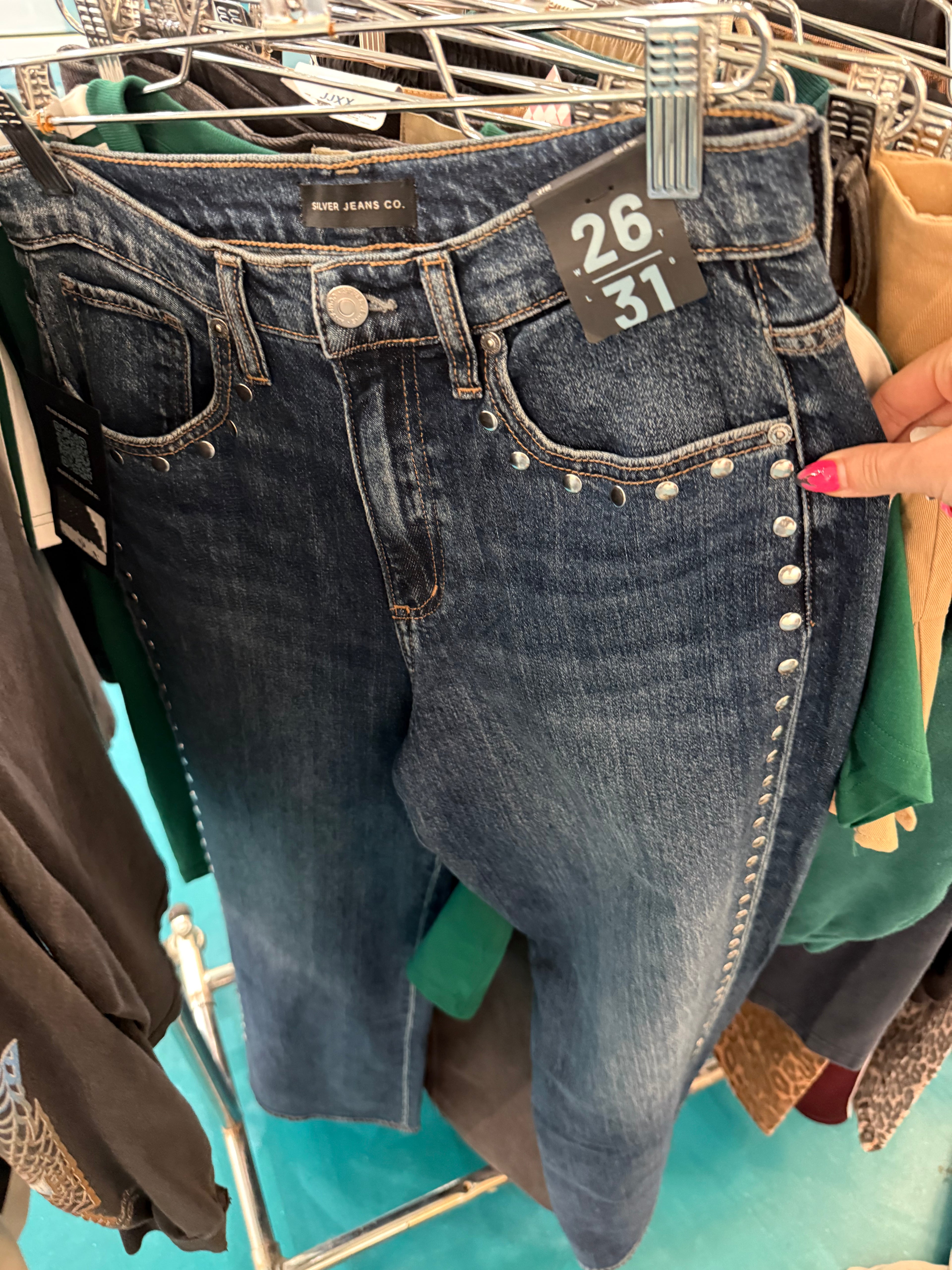 Silver Studded Jeans (26) (MWOP)