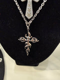 Too Bad Flame Cross Necklace