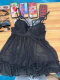 Black Mesh BabyDoll (S)