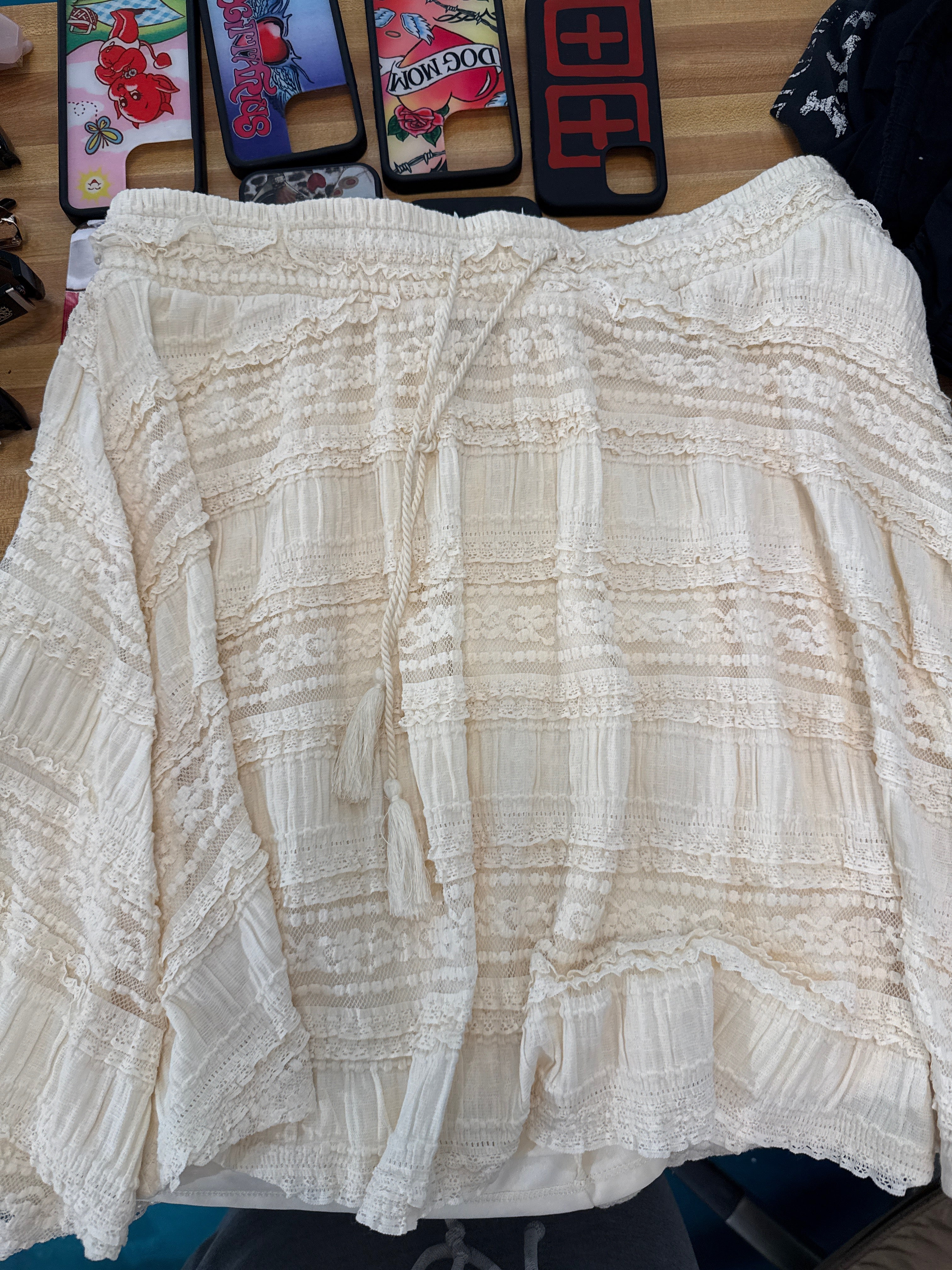 Orrid Cream Tier Skirt (S)