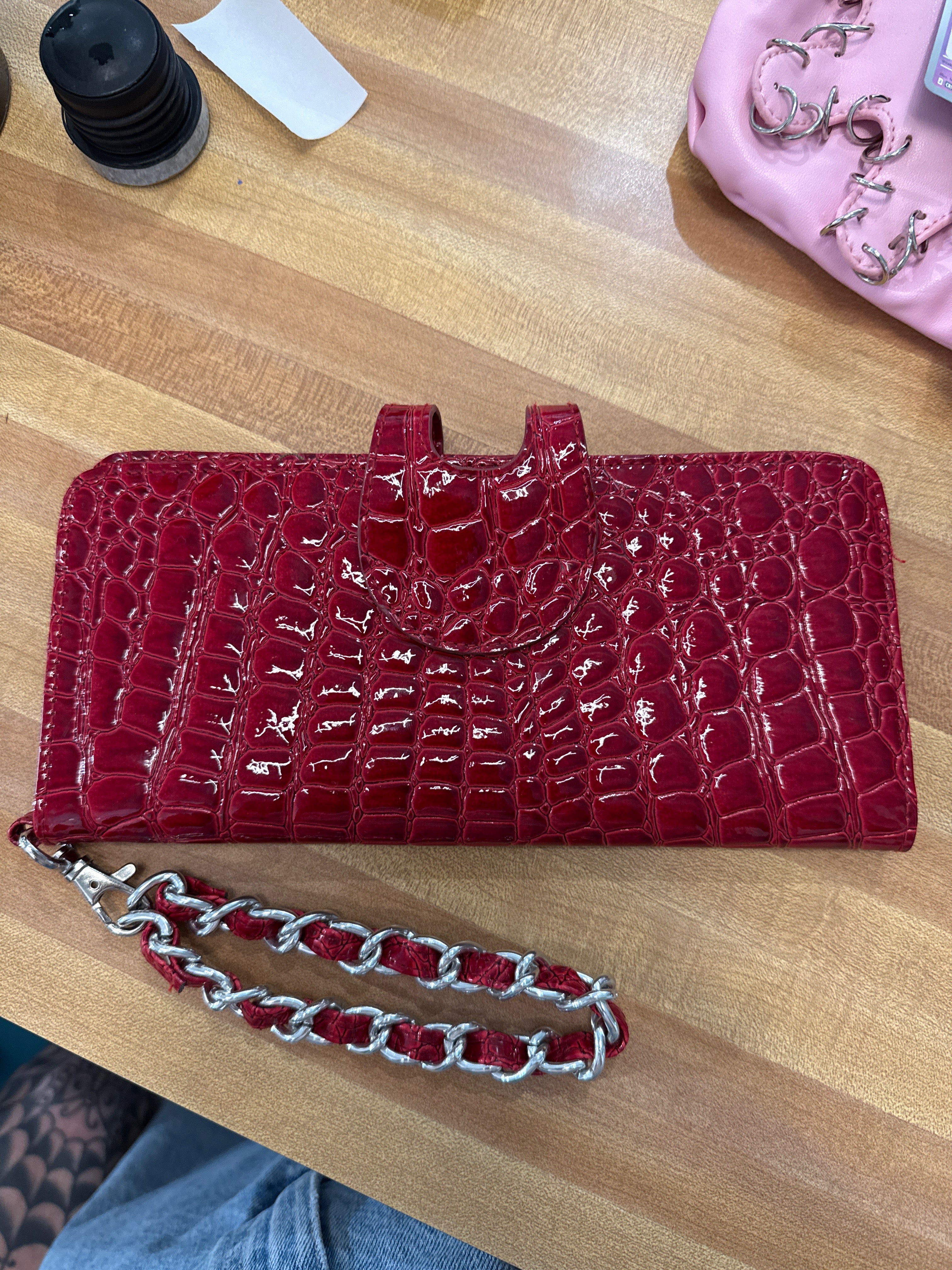 Red Croc Clutch
