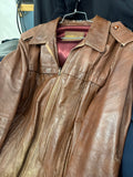 Vintage 70s 80s Brown Leather Moto Bomber Jacket