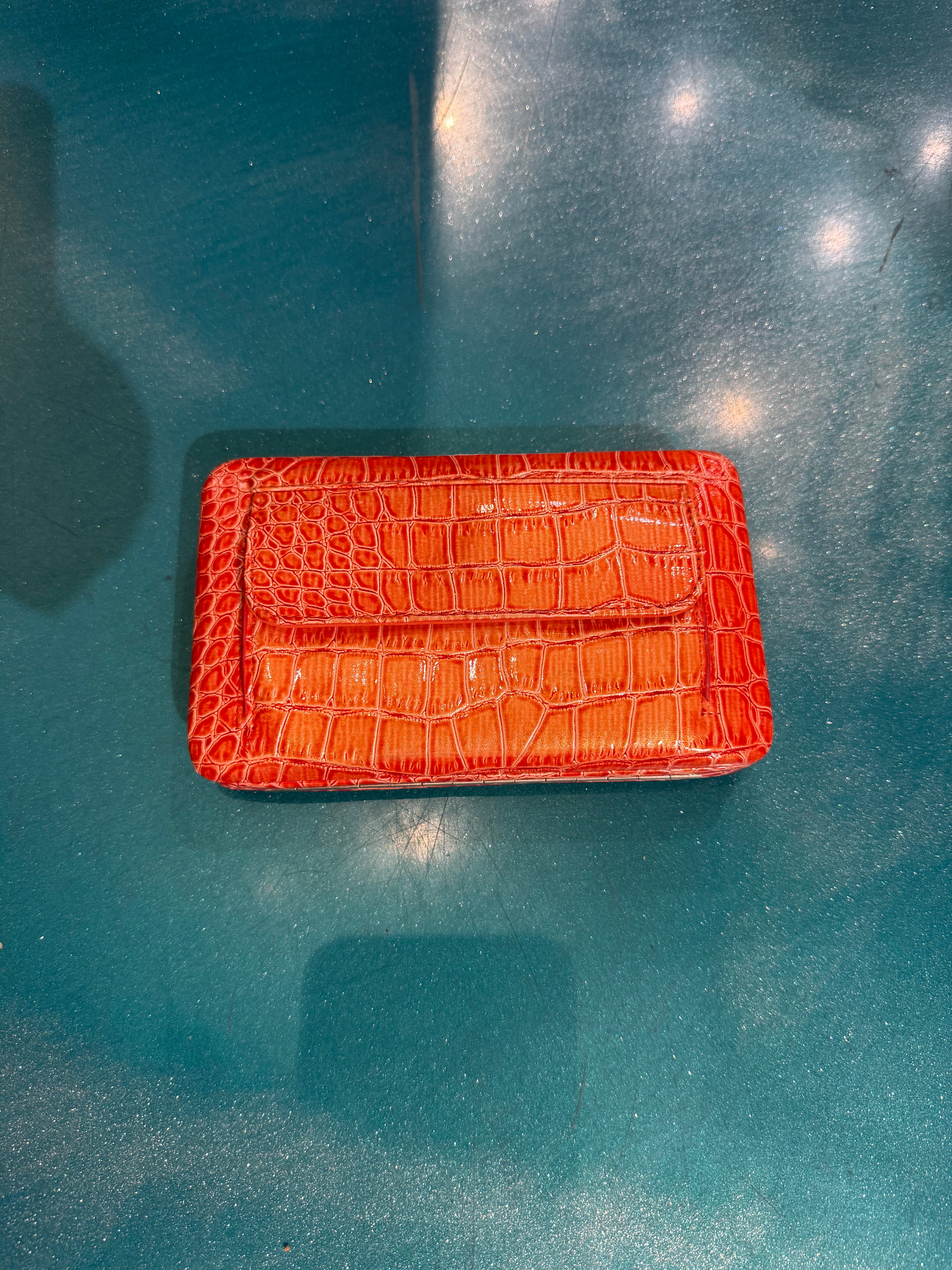 Snakeskin Orange Clutch