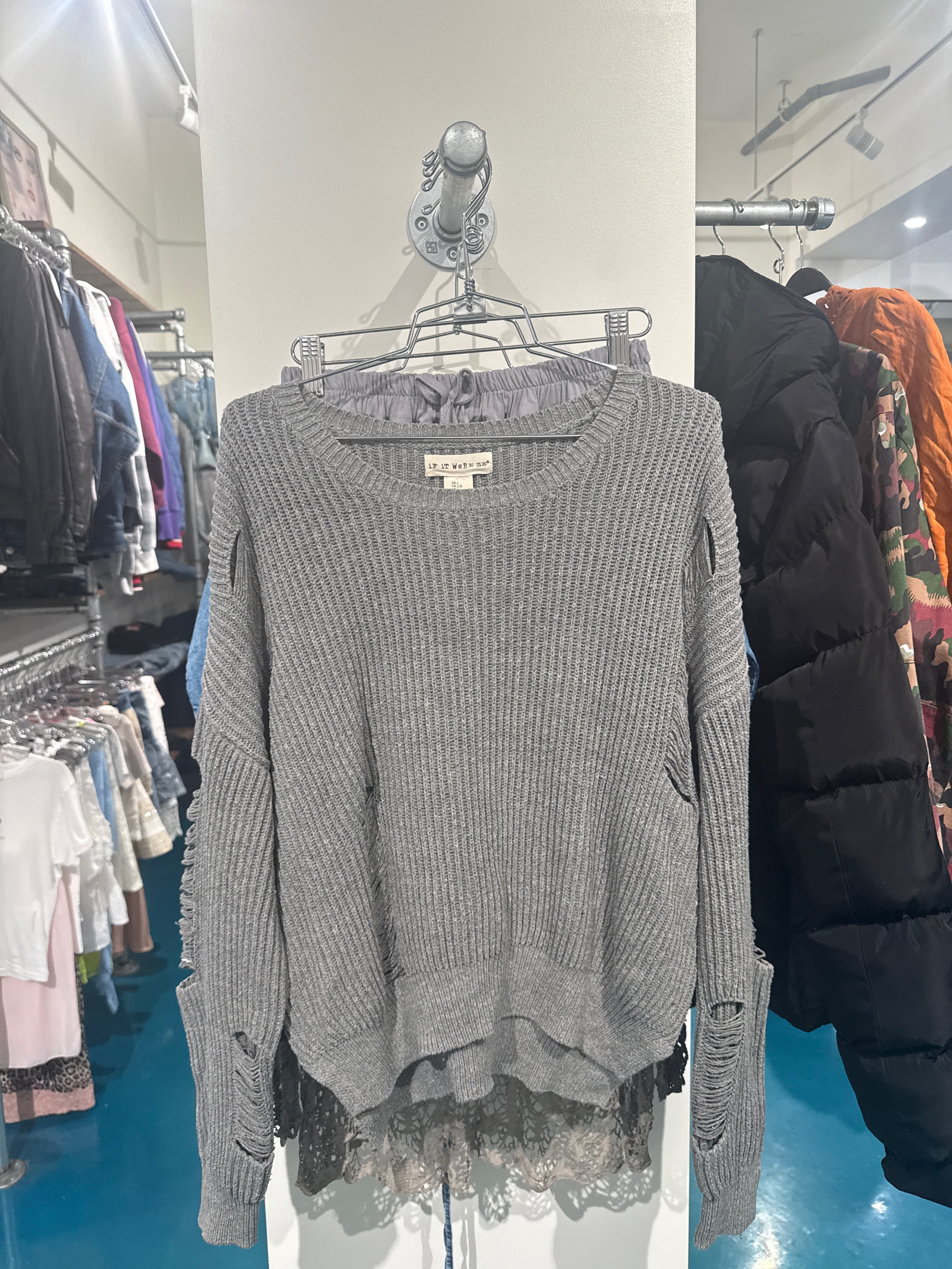 If It Were Me Ripped Sweater (L)