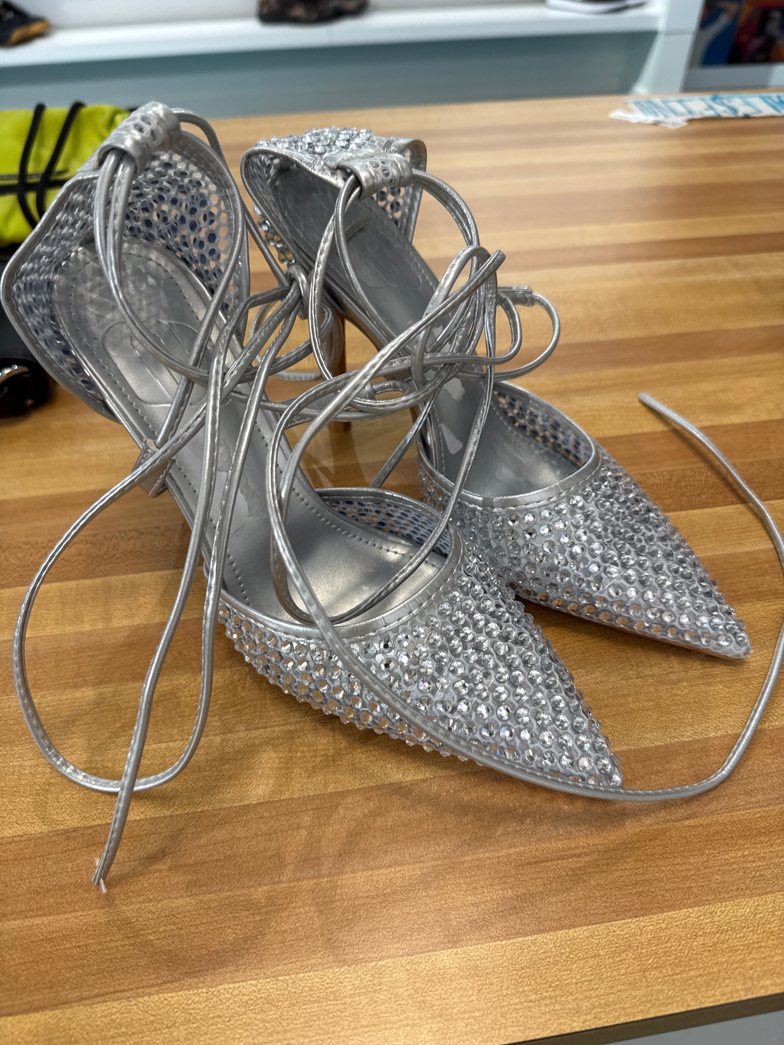 Silver Rhinestone Heels (7)