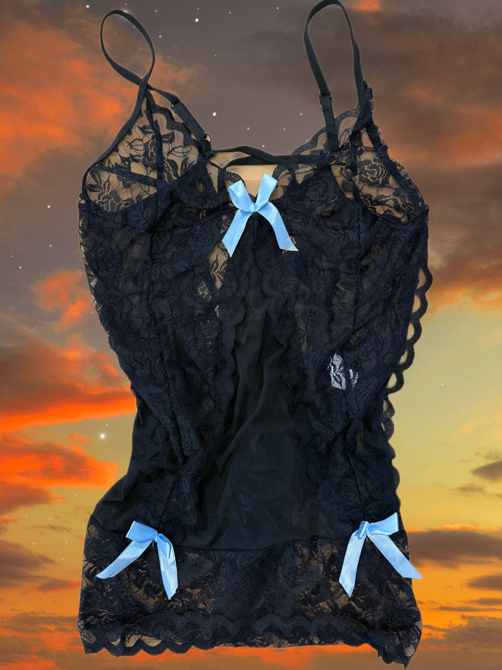 Blue Bow Lingerie Slip (S)