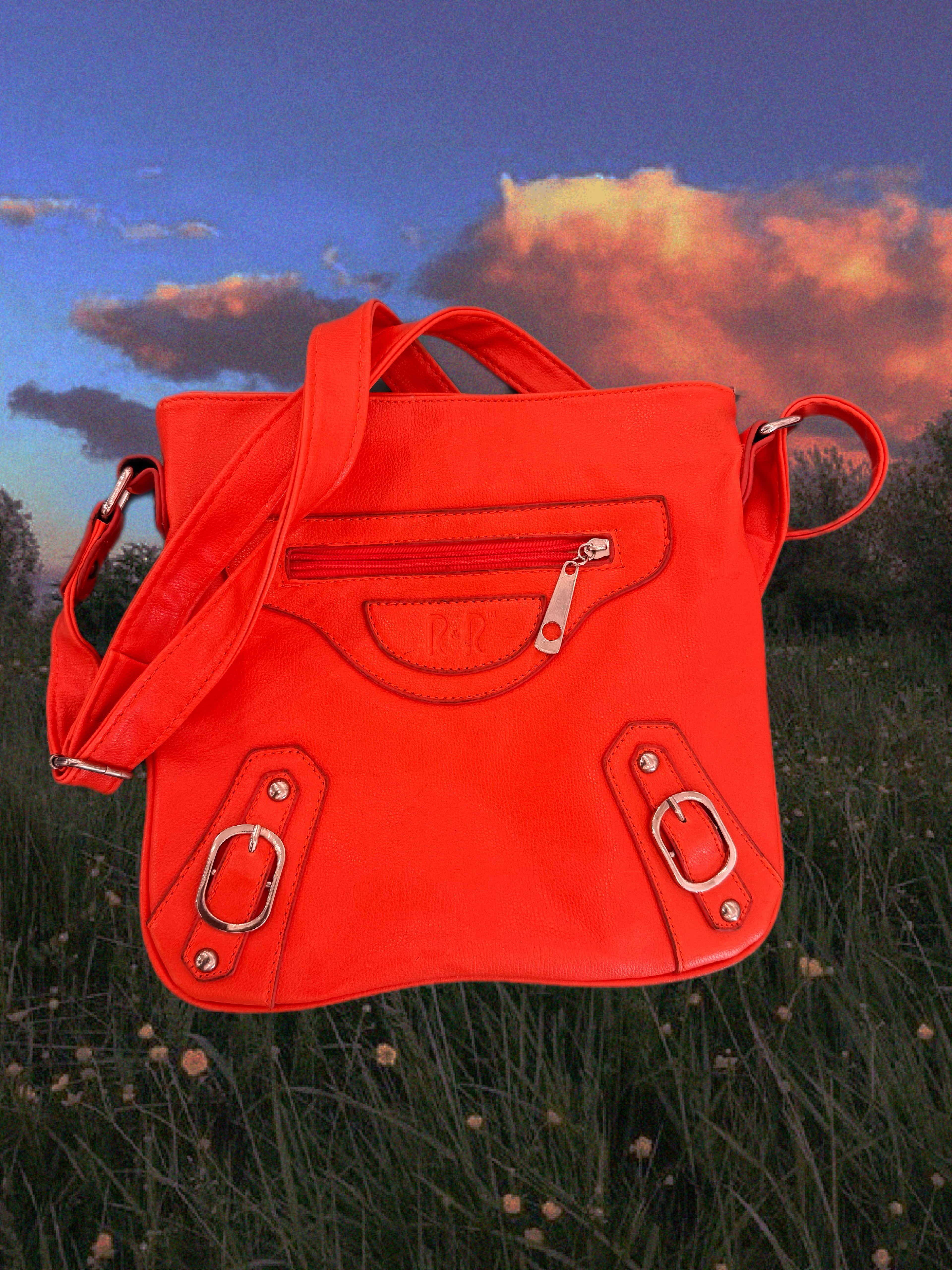 Vintage Orange Vegan Leather
