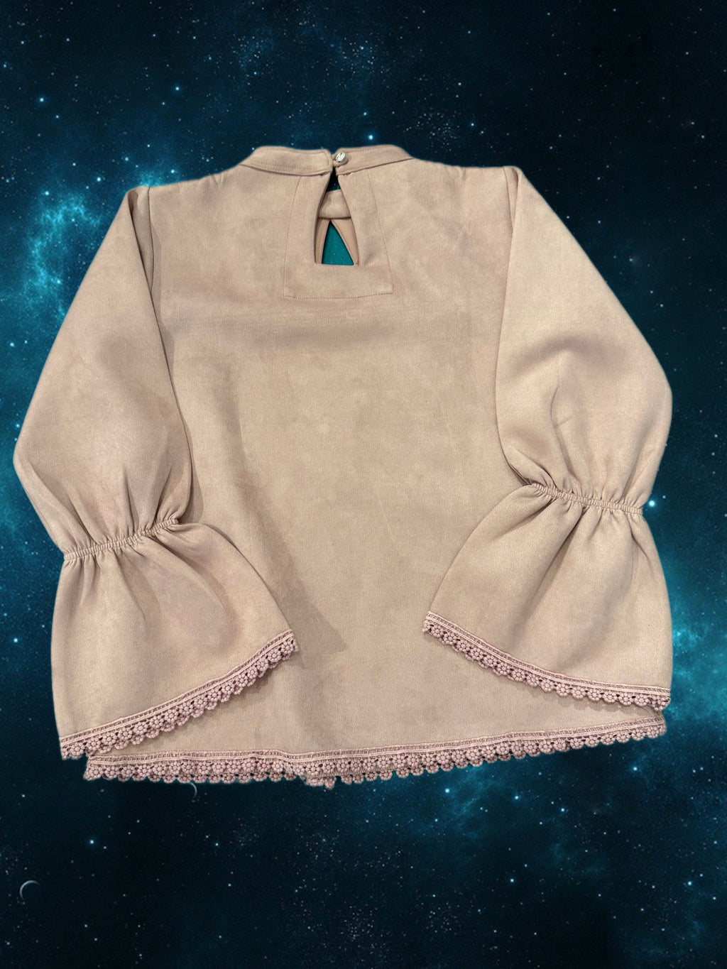 Blush Faux-Suede Blouse - Top Ten