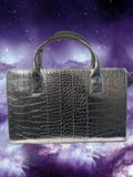 Silver Snakeskin Tote