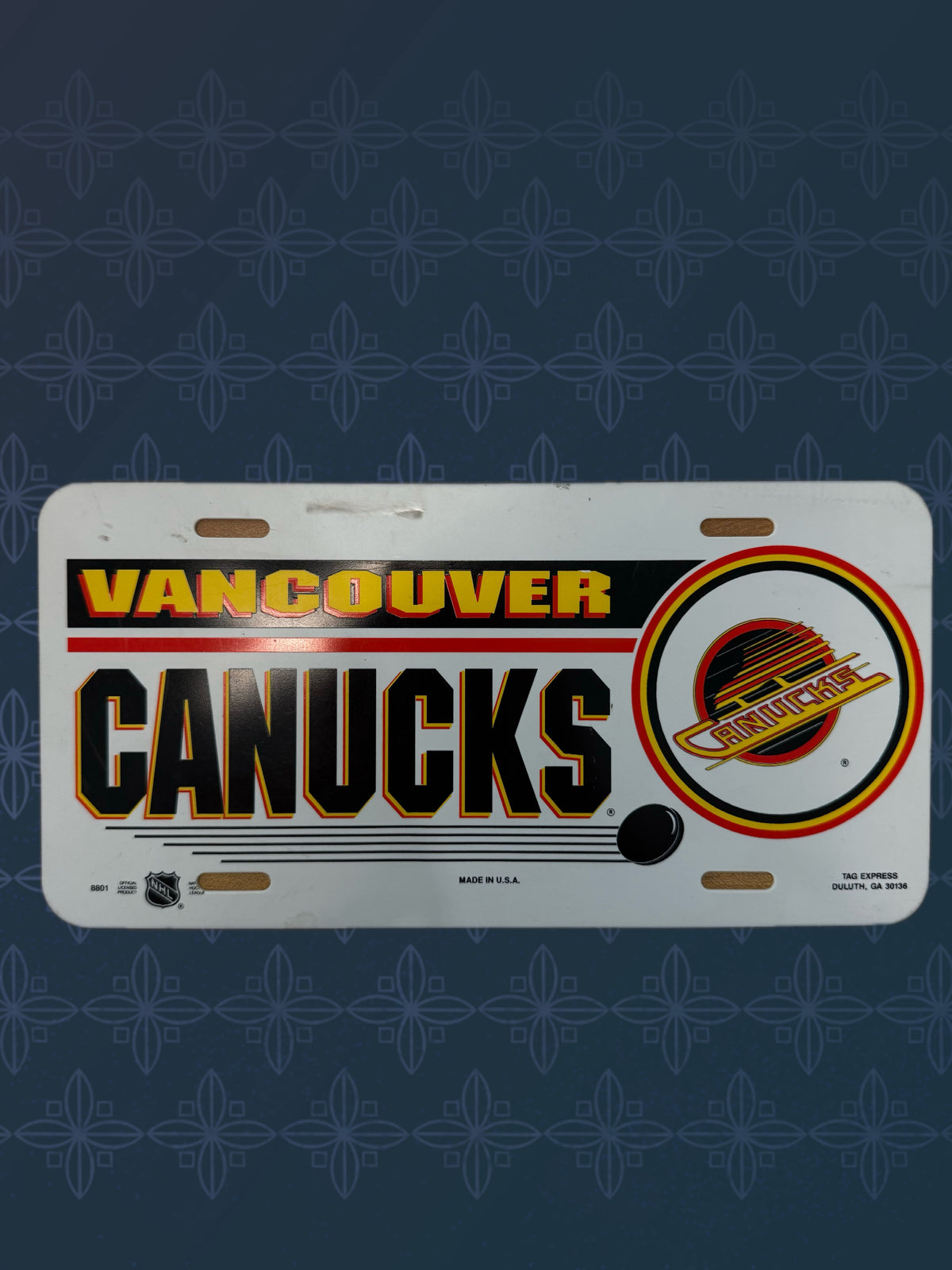Vintage Vancouver Canucks License Plate
