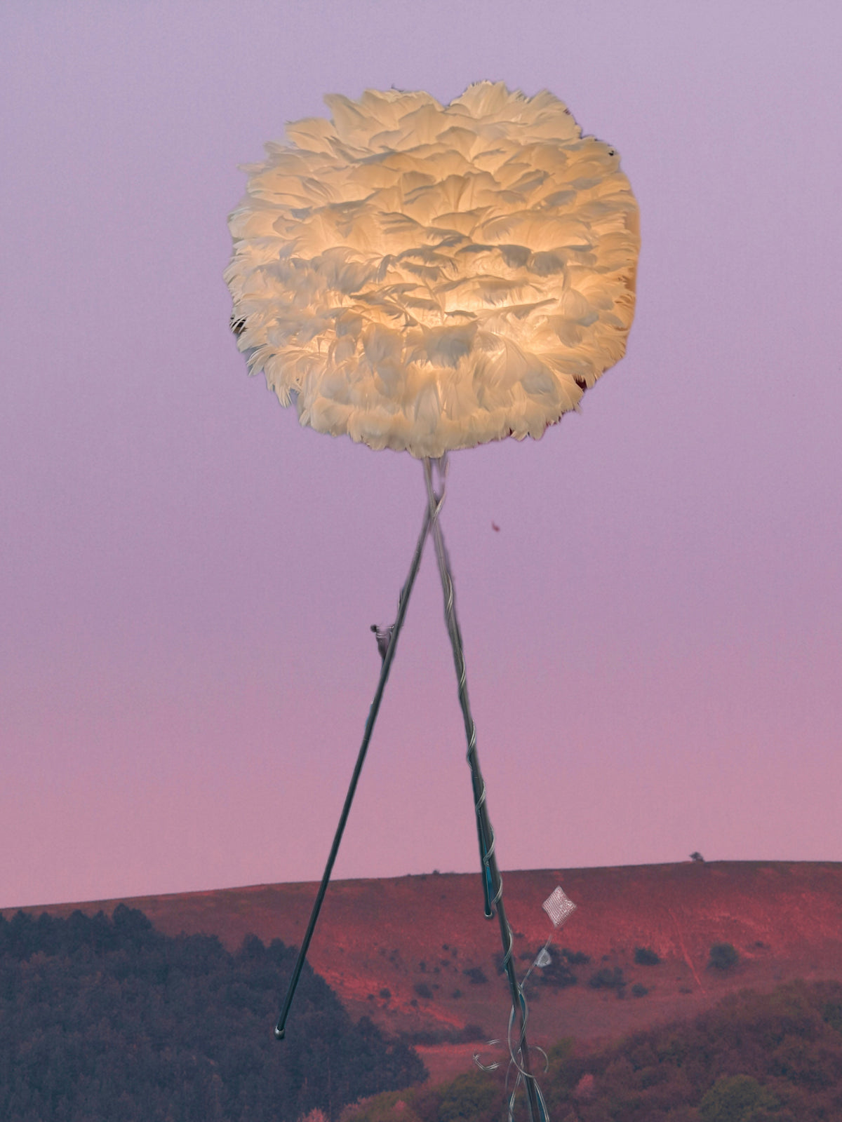 White Feather Floor Lamp