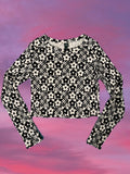Wild Fable Ribbed Floral Crop